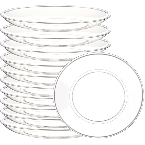20 Count 7.87 Inch Clear Plastic Plates,Bexikou Disposable Heavy Duty Salad Dessert Plates,Hard Plastic Disposable Clear Plate for Weddings, Parties and Events