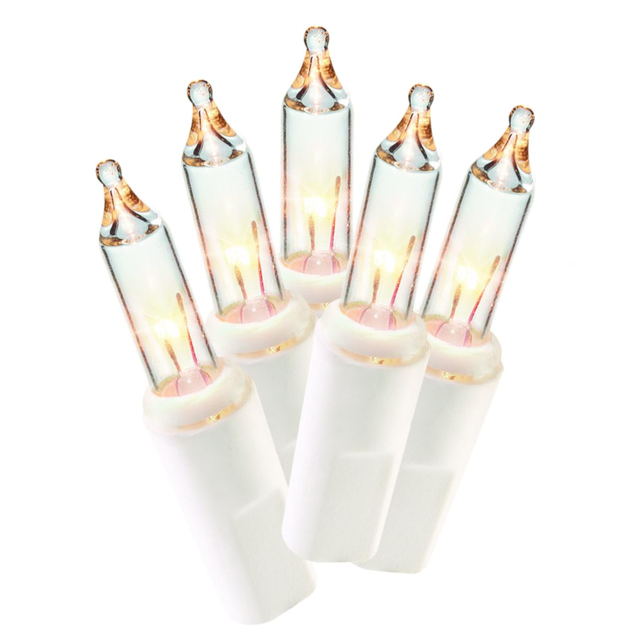 20Count Clear Incandescent Mini Christmas Lights, with White Wire, 7.5