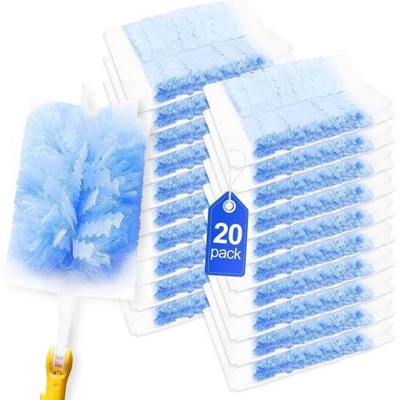 20 Count Duster Refill Compatible with Hand Duster, Lavender Flavor Disposable Heavy Duty Duster Refills, Dusters Refills for Cleaning, Blinds & Ceiling Fan (Handle is Not Included)