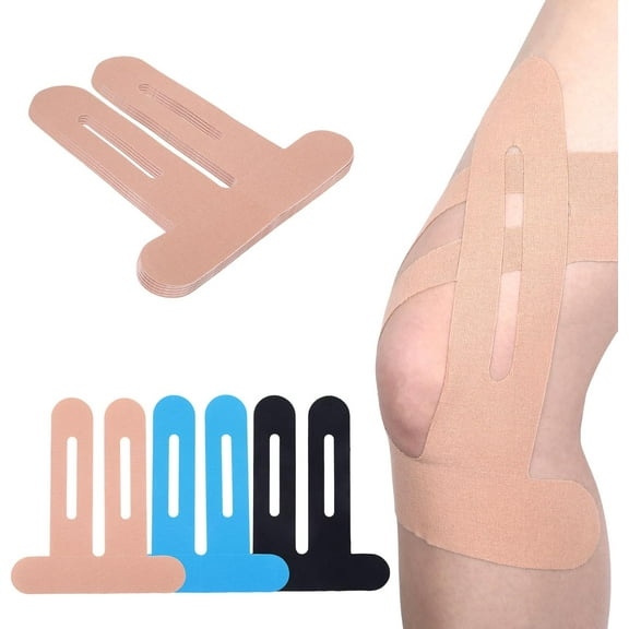20 Count Kinesiology Tape,Precut Kinesiology Tape for Knees,Original Cotton Elastic Athletic Strips Knee Tapes for Muscle & Joint Support,Waterproof a