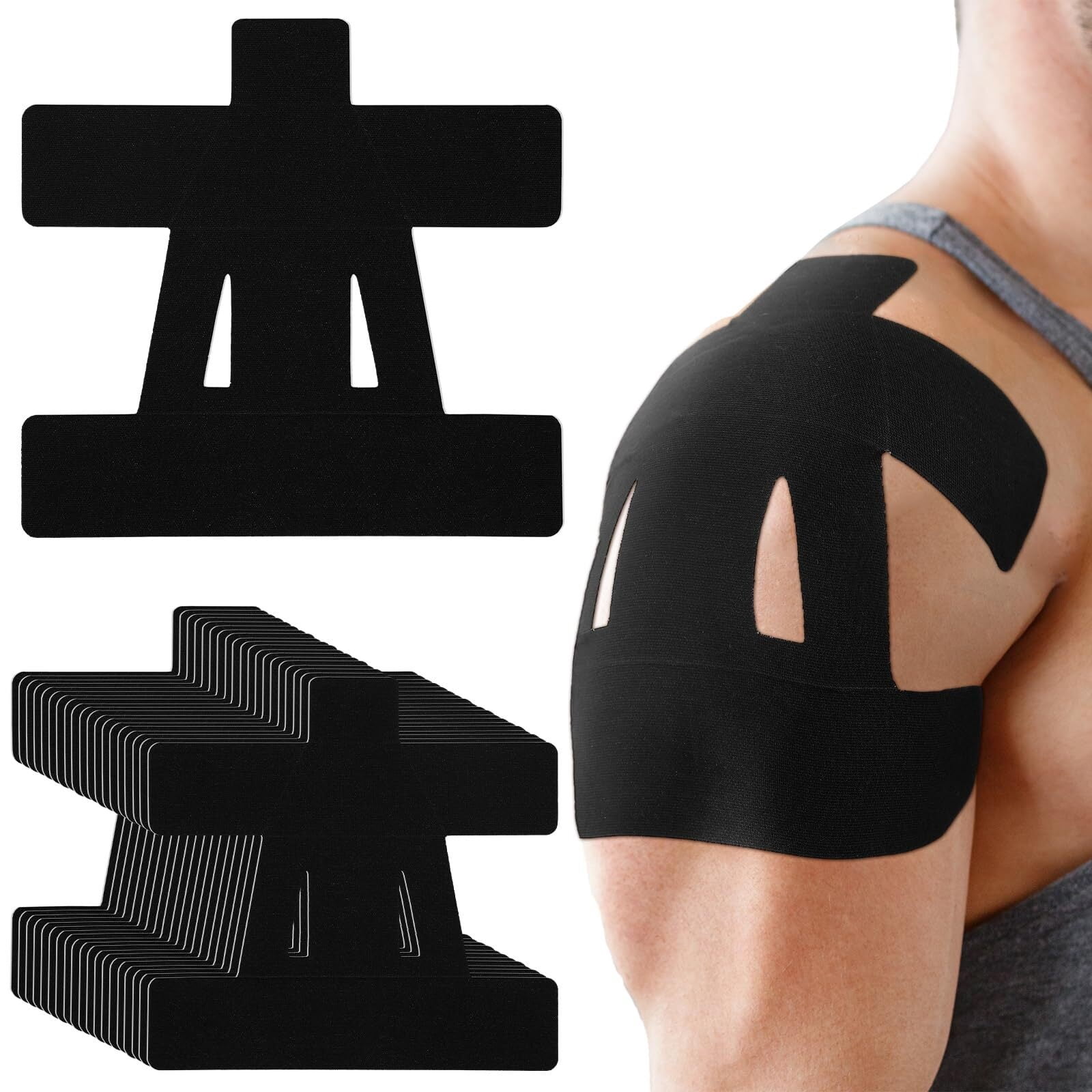 20Pcs Precut Kinesiology Tape For Knees, Knee Support & Stability, Knee