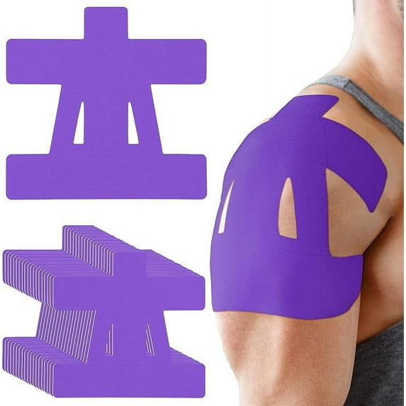 20 Count Kinesiology Tape for Shoulder Pain Relief Pre Cut Sports Waterproof Breathable Enhance Elastic Kinesiology Athletic Tape for Shoulder Support and Muscle Sports