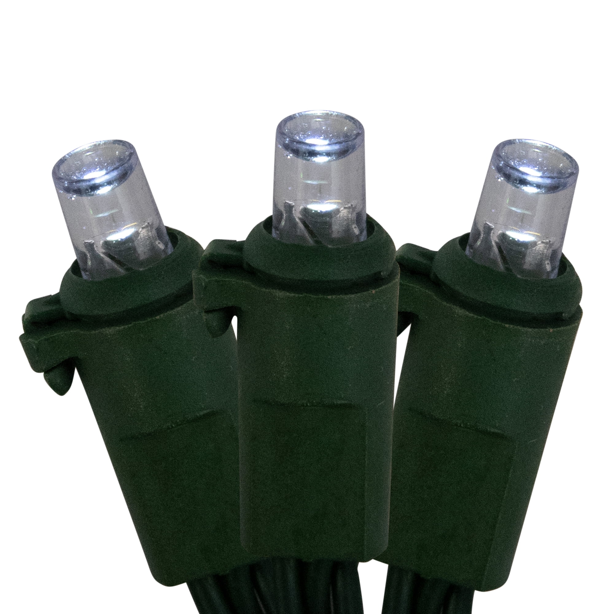 20-Count LED Pure White Wide Angle Christmas Lights 9.5 ft - Green Wire