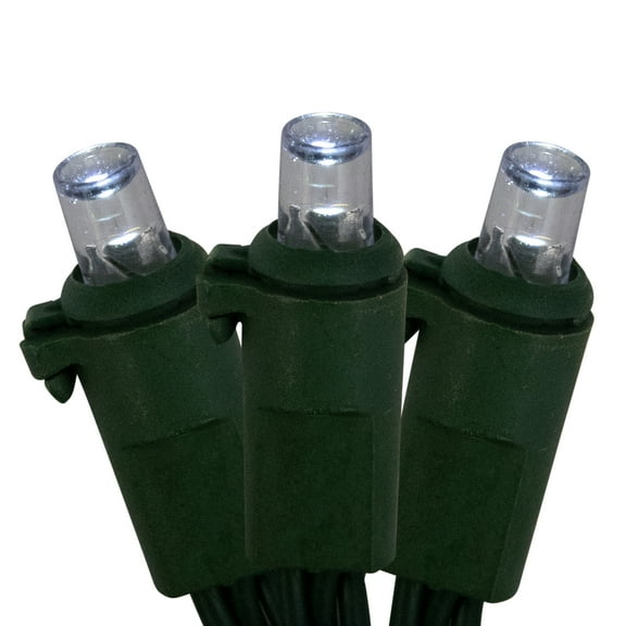 20-Count LED Pure White Wide Angle Christmas Lights 9.5 ft - Green Wire