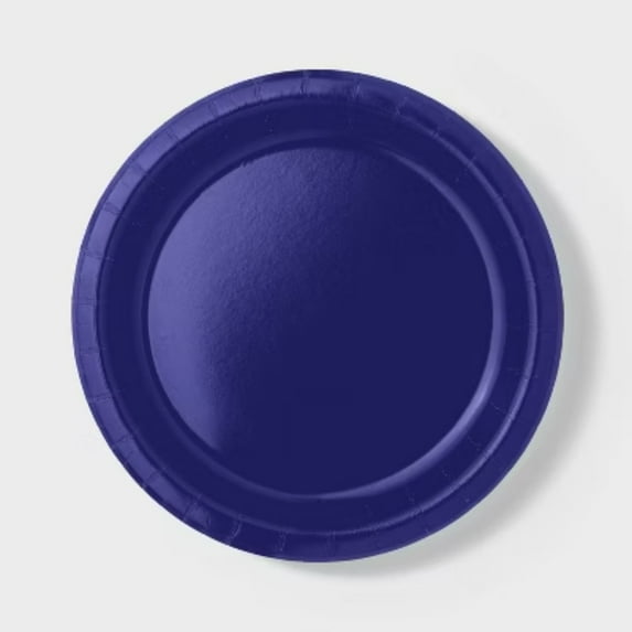 20 Count Navy Blue Disposable Dinner Plates - 8.5 Inch Heavy Duty Paper Plates for Parties & Gatherings