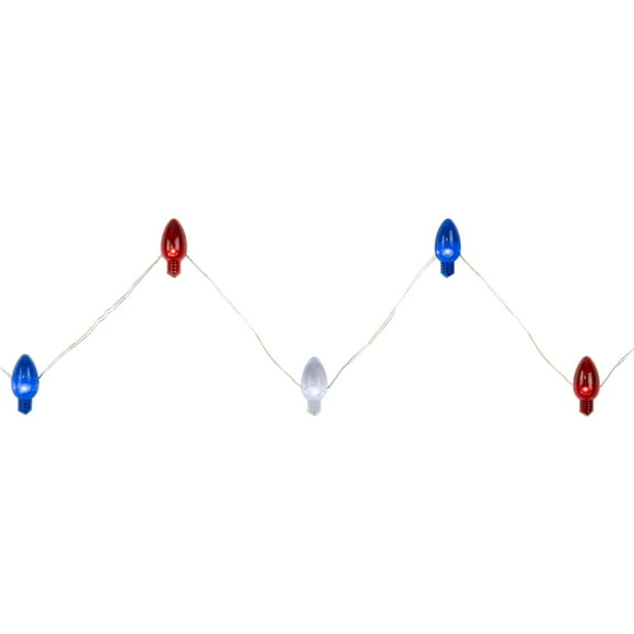 Northlight Patriotic Retro Style Bulb LED Fairy Lights - 6.25ft - Copper Wire - 20ct