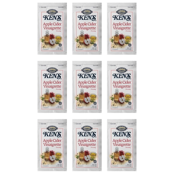 Apple Cider Vinaigrette Dressing | 20 Count | 1.5 oz Each | Single Serve Packets, Salad Pouch, To Go Cups, Travel Size Lunch Portion