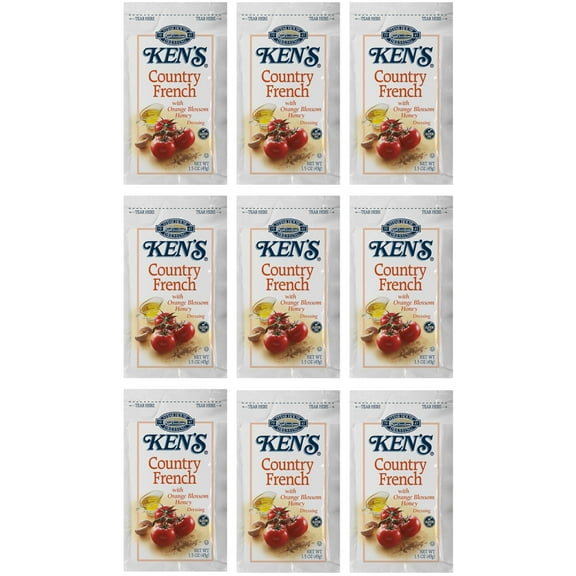 20 Count | Salad Dressing Packets | Individual Single Serve Salad Dressing condiment packets | 1.5 Oz Per Pouch (Country French Dressing)