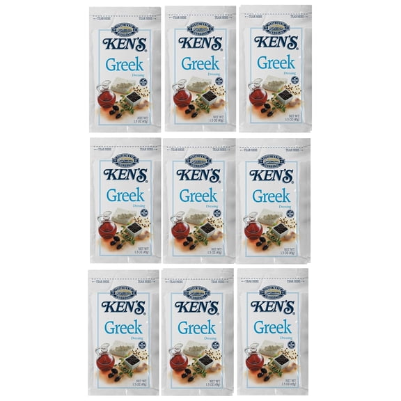 Greek Dressing | 20 Count | 1.5 oz Each | Single Serve Packets, Salad Pouch, To Go Cups, Travel Size Lunch Portion