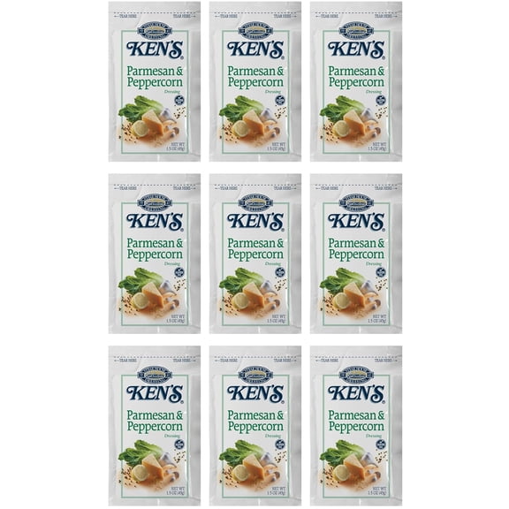 Parmesan and Peppercorn Dressing | 20 Count | 1.5 oz Each | Single Serve Packets, Salad Pouch, To Go Cups, Travel Size Lunch Portion