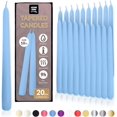 20 Count Sky Blue Taper Candles 10 inch Dripless Unscented