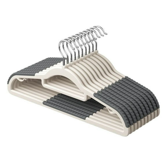 20 Counts Quality Plastic Hangers, 360°Swivel Hangers with Non-Slip Design, Gray Space Saving Clothes Hangers for Bedroom Closet Shirts Pants