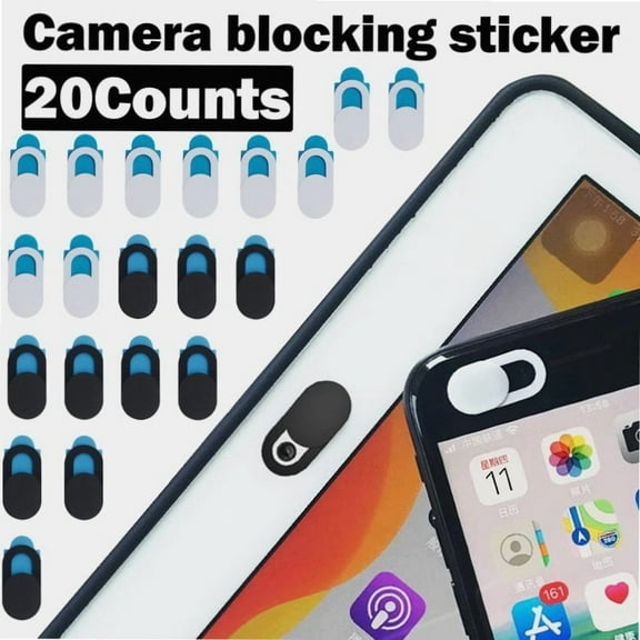 20 Counts Webcam Cover Slide Ultra-Thin Laptop Web Camera Cover Compatible with MacBook,Laptop,PC,Computer,iMac,iPad, iPhone. Web Blocker Protect Your Privacy and Security 10Black 10White