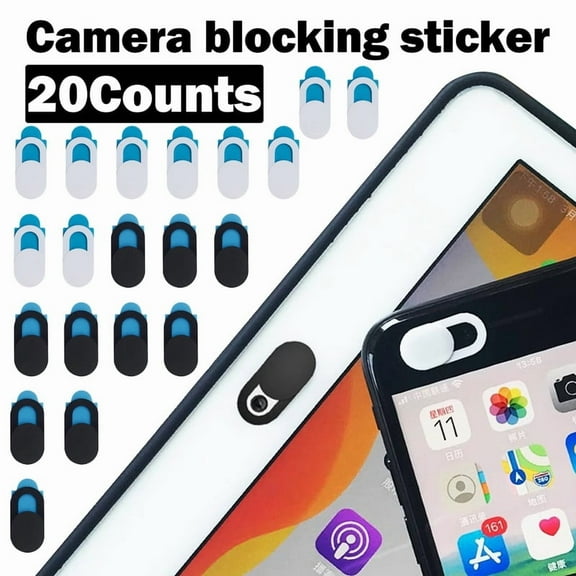 20 Counts Webcam Cover Slide Ultra-Thin Laptop Web Camera Cover Compatible with MacBook,Laptop,PC,Computer,iMac,iPad, iPhone. Web Blocker Protect Your Privacy and Security 10Black 10White