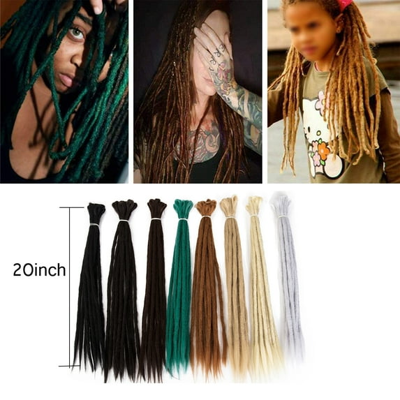 20"Crochet Hair Extensions Women Synthetic Dreadlocks Handmade Soft Faux Locs Crochet Braiding Reggae Hair accessories 8 Colors for Women/Men