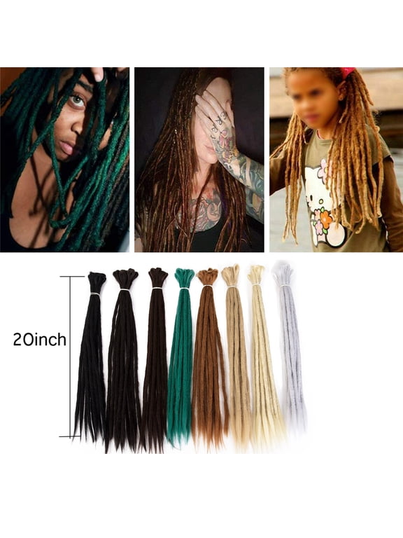 20"Crochet Hair Extensions Women Synthetic Dreadlocks Handmade Soft Faux Locs Crochet Braiding Reggae Hair accessories 8 Colors for Women/Men