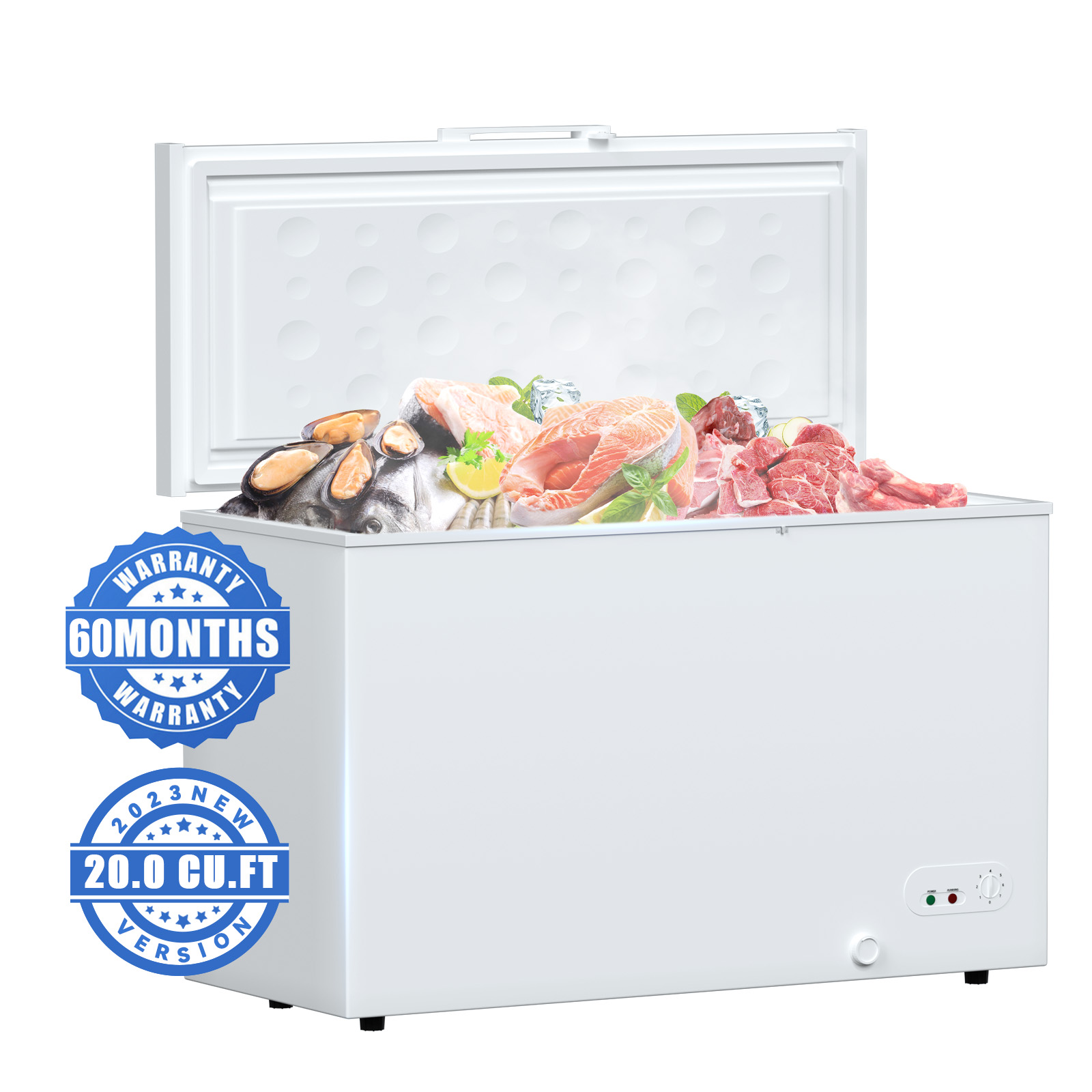 20 Cu. Ft. Chest Freezer with Removable Basket, Fast Freeze Large Deep