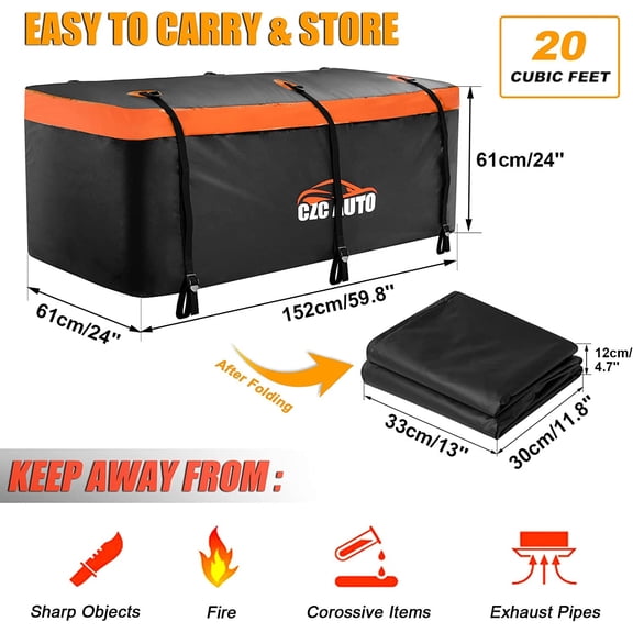20 Cu. Ft Hitch Cargo  Bag Waterproof Travel Storage for SUV Truck