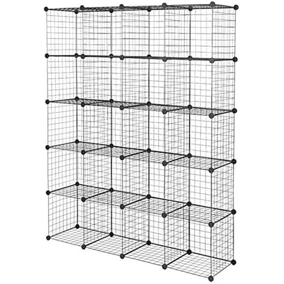 20-Cube Organizer Cube Storage Storage Shelves Wire Cube Storage Origami Shelves Metal Grid Multifunction Shelving Unit Modular Cubbies Organizer Bookcase$$Home Decor, Kitchen, & Other