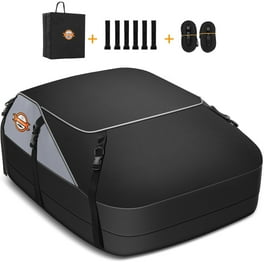 Adnoom Auto Travel Rack Waterproof Car Roof Bag 16 Cu ft Luggage Storage Black Orange Walmart