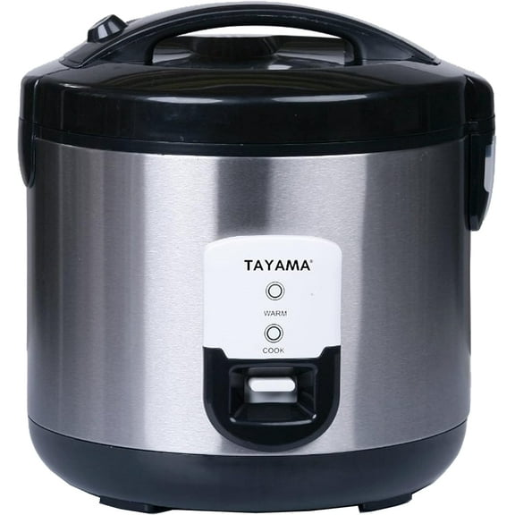 20-Cup Stainless Steel Automatic Rice Cooker & Food Steamer, Black