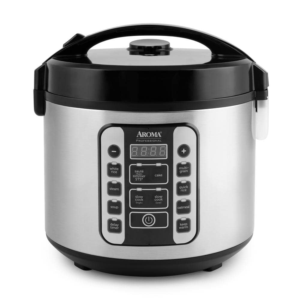 20Cup Stainless Steel Digital CoolTouch Rice Cooker and Food Steamer