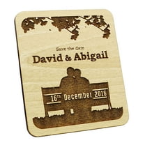 20 Custom Engraved Wooden Magnet Rustic Wedding Save the Date Wooden Magnet Personalized Gift