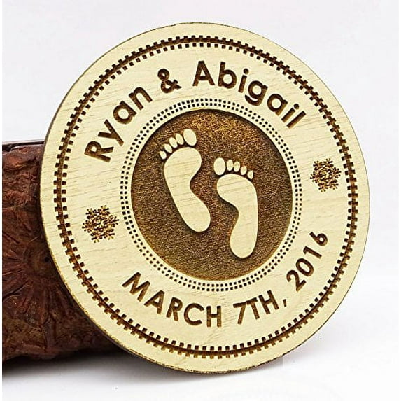20 Custom Engraved Wooden Magnet Rustic Wedding Save the Date Wooden Magnet Personalized Gift