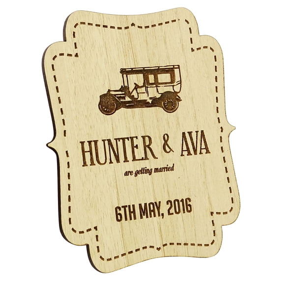 20 Custom Engraved Wooden Magnet Rustic Wedding Save the Date Wooden Magnet Personalized Gift