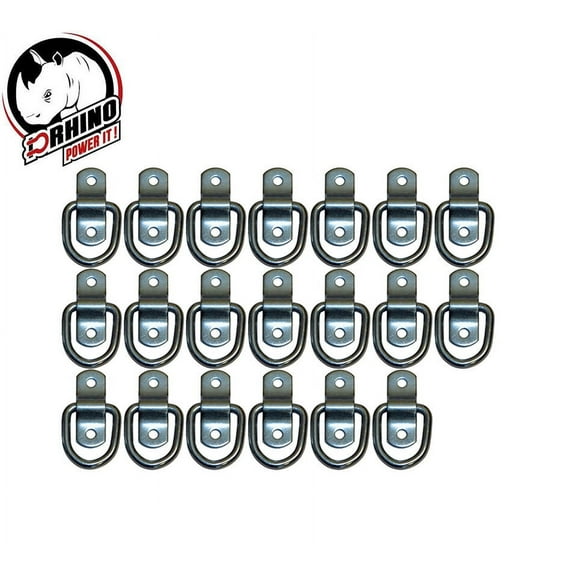 (20) D-Rhino Rope Rings 1/4” Tie Down D-Ring Enclosed Trailer Cargo Strap Chain