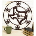 thumbnail image 1 of 20"D Vintage Rustic Western Star God Bless Texas Metal Circle Wall Hanging Decor, 1 of 7