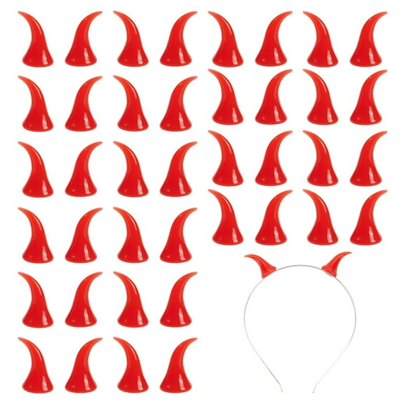 20 Devil Horns Hair Clip Red Cosplay Costume Headwear Accessories Horn-shaped Hair Clip Devil Horns Headband Vampire Costume Hairpin Costume Party Accessory for Cosplay Women Red