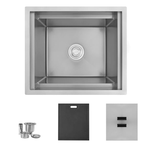 Stylish 20" Dura-Tek Stainless Steel Dual Mount Insulated Ice Chest Workstation Sink with 3 accs E-120