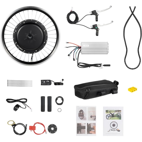 20'' E-Bike Conversion Kit 48V 1000W Electric Bicycles Hub Motor Kit with LED Display & Brushless Controller Front Wheel Hub Assembly Motor Kit