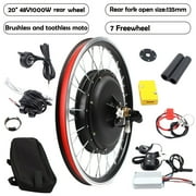 20" E-Bike Rear Wheel 48V 1000W Electric Bicycle Hub Motor Conversion Kit with LED