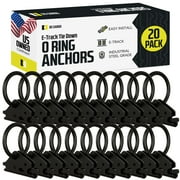 20 E-Track O Ring Tie-Down Anchors w/ E Track Spring Fittings, Steel, Tie Down Cargo Loads to ETrack TieDown System Rails in Enclosed/Flatbed Trailer, Truck, Van, Pickup