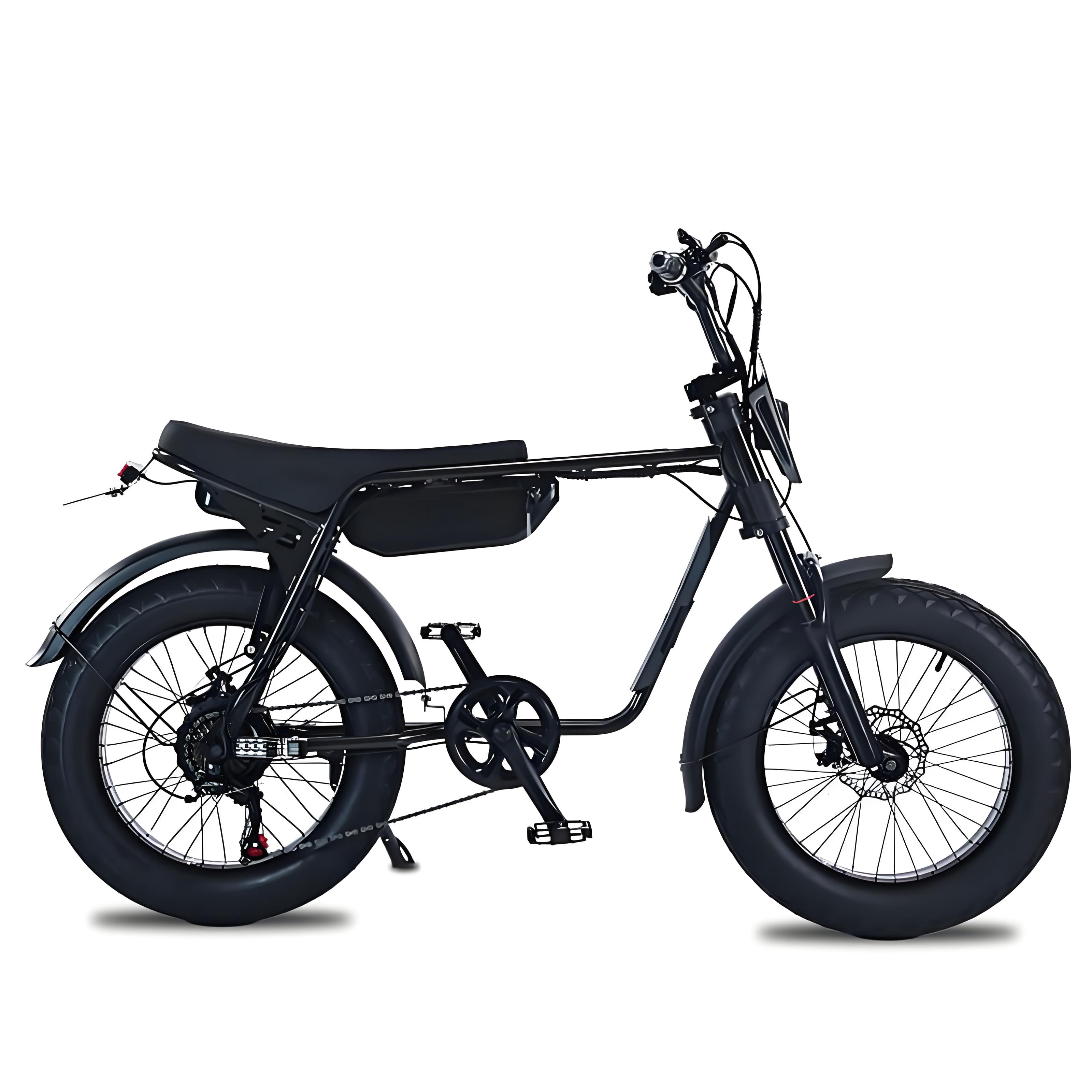 20" Electric Bike for Adults,750W Electric Mountain Bike,48V 13Ah Removable Battery,Shimano 7-Speed,40 Miles of Range,Black