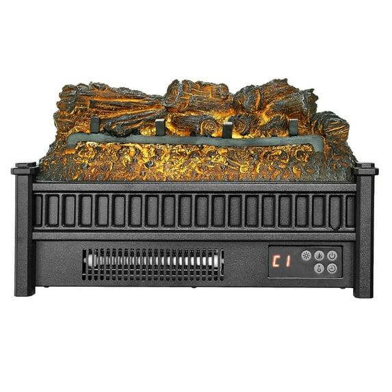 20" Electric Fireplace Log Set w/ Remote - 5 Flame Effects, Adjustable Timer, Energy Efficient Heater for Bedroom, Living Room
