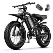 GlobalKeep Dirt E-Mountain Bike for Adults, 20" Fat Tire, Dual Disc Brakes, Front & Rear Suspension, 48V 17.5Ah Removable Battery, 750W Motor, Up to 80 Miles, Class 2, UL2849 Certified.