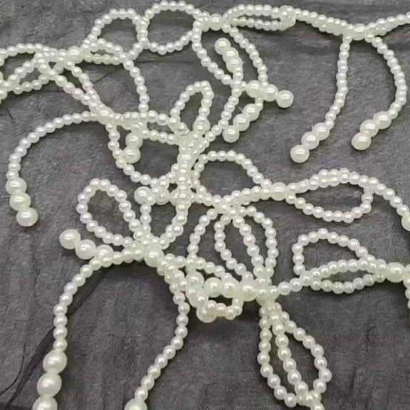 20 Elegant Handmade Faux Pearl Bow Bouquets - White Pearl Bows, Perfect for Party Decorations, Gift Wrapping, and Special Occasions | Elegant Bow Design | Faux Pearl Accessories, Bouquet Accessories