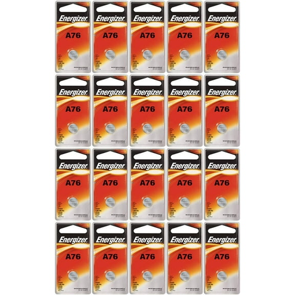 20 Energizer A76 LR44 1.55V Button Cell Alkaline Batteries