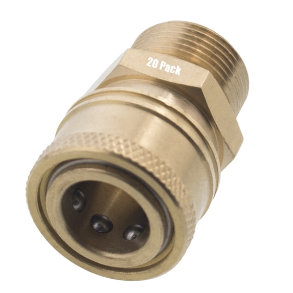 20 Erie Tools Pressure Washer M22 Male NPT to 3/8" Quick Connect Socket Coupler