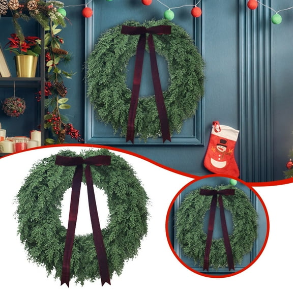20" Evergreen Natural Feel Cedar Artificial Christmas Wreath, Green, by lajdalh,#A