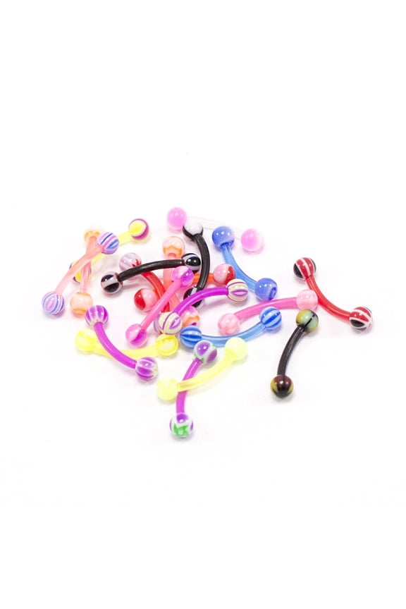 20 FLEXI Curved Barbell Cartilage Eyebrow Lip Conch Labret Lip Bridge Daith