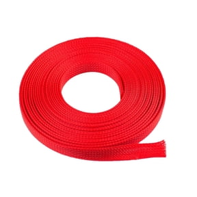 20 FT. 5/8" RED Expandable Wire Cable Sleeving Sheathing Braided Loom Tubing