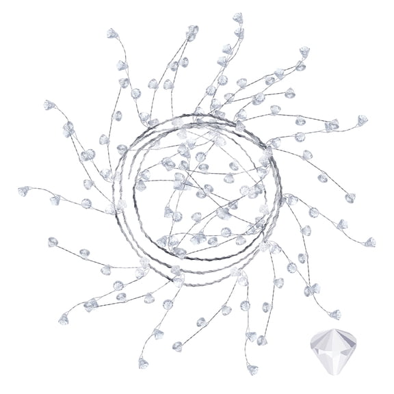 20 FT Clear Diamond Beaded Garlands 5 Pieces Wedding Party Decoration Bouquet Crafts Projects Decor Ice Wire Clear Garland Wire String Acrylic