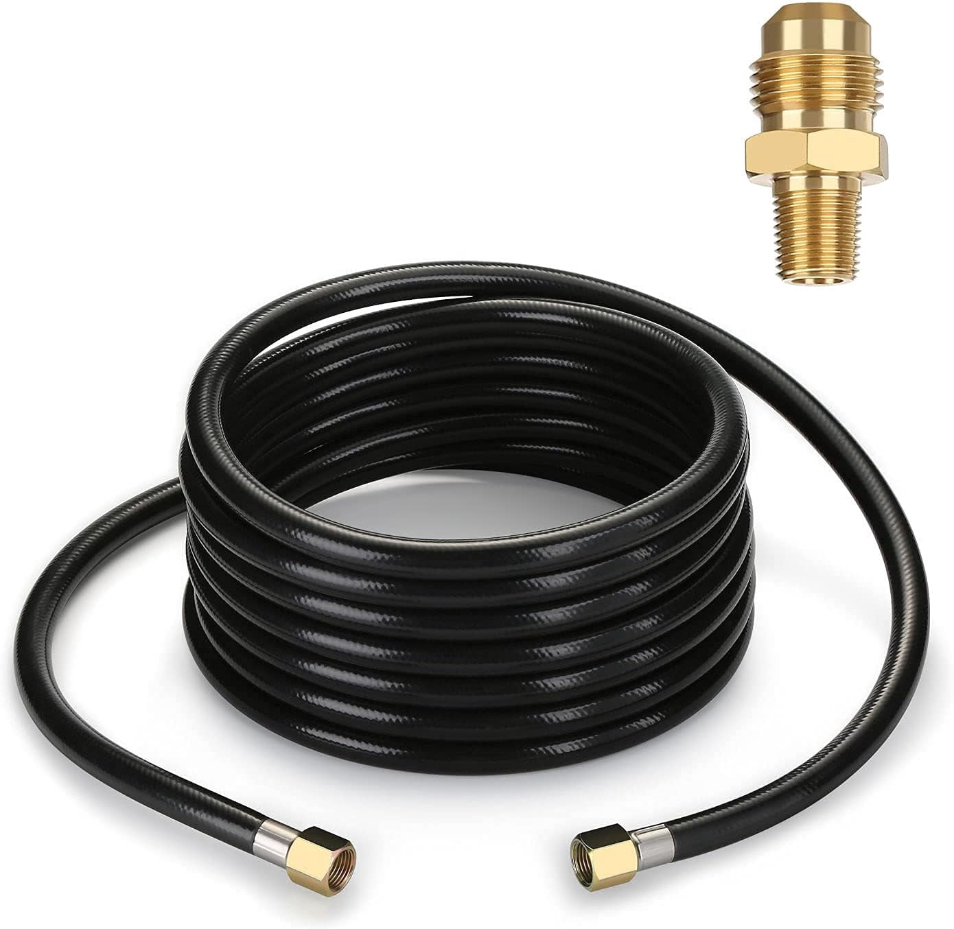 20 FT High Pressure Propane Hose with Both 3/8 Inch Female Flare and a Pipe Fitting 3/8 Inch Flare x 1/8 Inch MNPT for Gas Grill, RV, Fire Pit, Heater$$