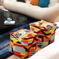 thumbnail image 1 of 20" Fabric Pouf with Multicolored Design / Removable Cover for Maintenance, 1 of 2