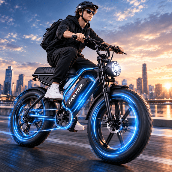 20" Fat Tire Electric Bike for Adults, 750W Motor, 20MPH Max Speed, 48V 15.6Ah Removable Battery, 7-Speed Gear & Full Suspension Ebike with Cruise Control, UL2849 Certified