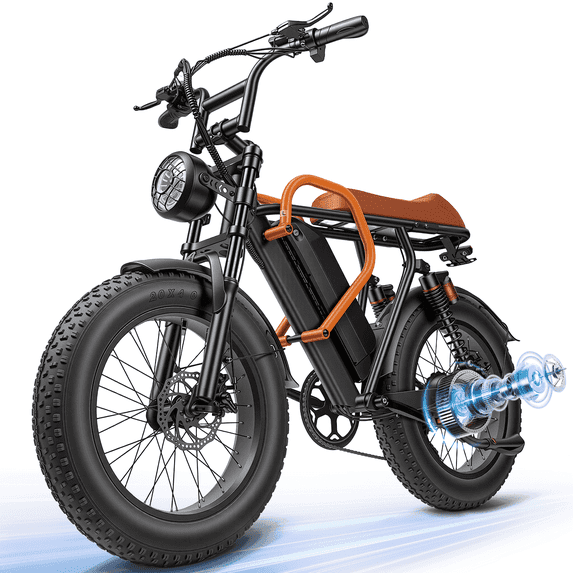 20" Fat Tire Electric Mountain Bike for Adults, 750W Motor 25MPH Electric Bike, 48V 18AH Removable Battery, Dual Suspension & 7-Speed, UL 2849 Certified